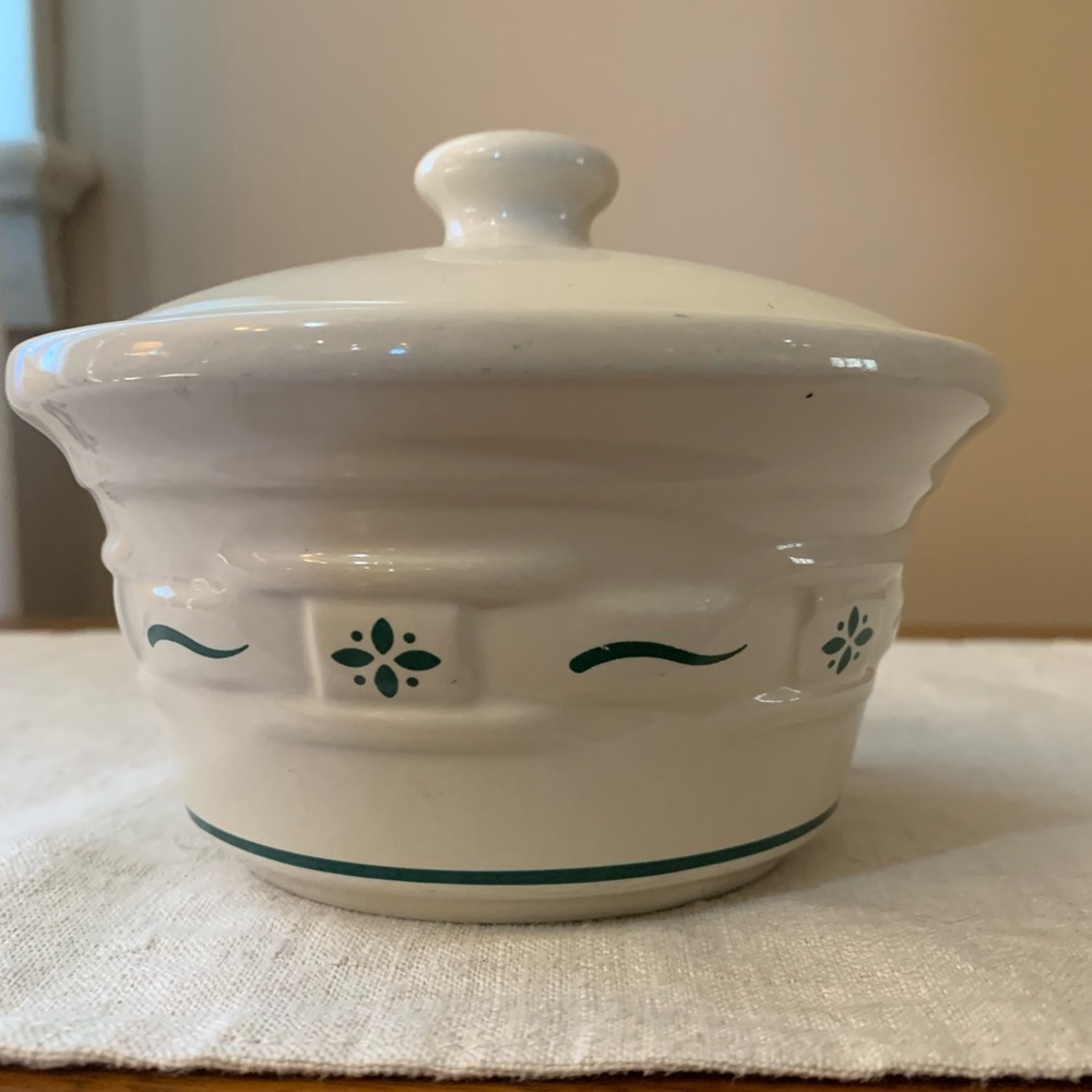 Longaberger pottery covered dish